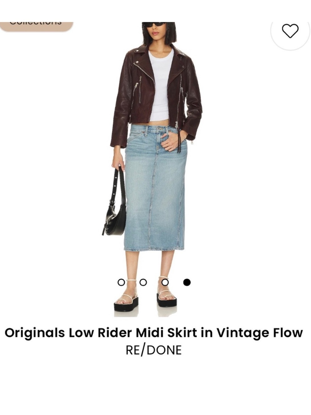 RE/DONE Low Rider Midi Skirt in Vintage Flow Light Wash Size 29
